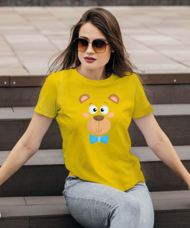 Orsetto fiocco blu T-shirt Basic Donna