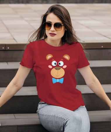 Orsetto fiocco blu T-shirt Basic Donna