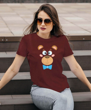 Orsetto fiocco blu T-shirt Basic Donna