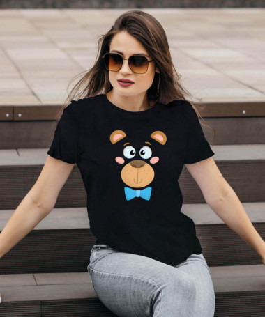 Orsetto fiocco blu T-shirt Basic Donna