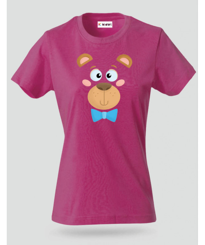 Orsetto fiocco blu T-shirt Basic Donna