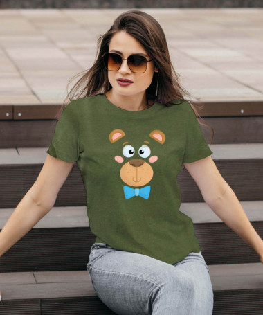 Orsetto fiocco blu T-shirt Basic Donna