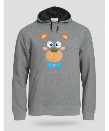 Orsetto fiocco blu Felpa Premium con cappuccio Uomo