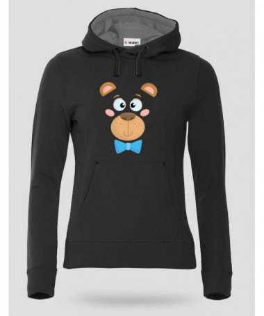 Orsetto fiocco blu Felpa Premium con cappuccio Donna