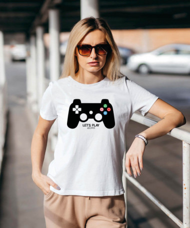 Lets play playstation T-shirt Basic Donna
