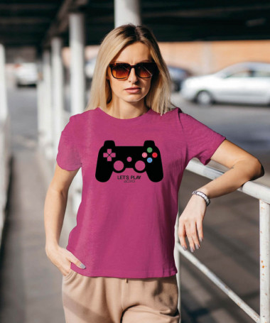 Lets play playstation T-shirt Basic Donna