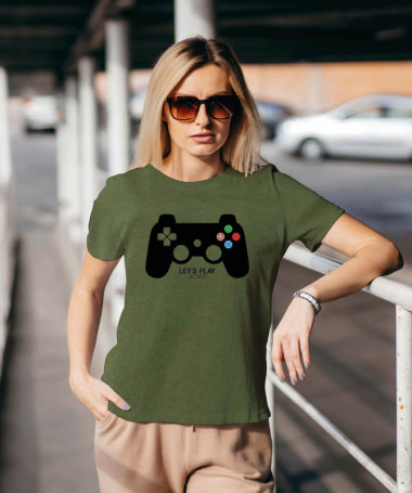 Lets play playstation T-shirt Basic Donna