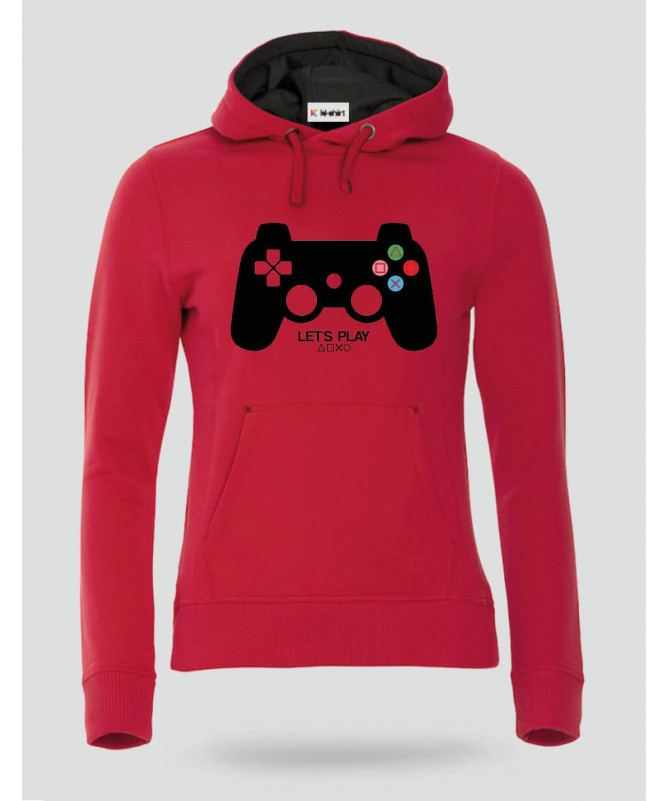 Lets play playstation Felpa Premium con cappuccio Donna