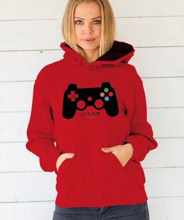 Lets play playstation Felpa Premium con cappuccio Donna