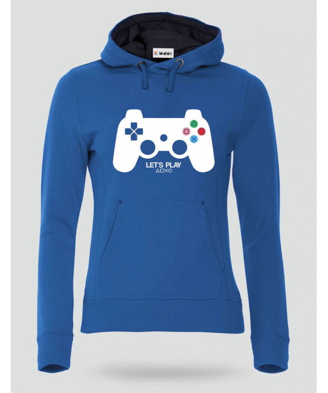 Lets play playstation Felpa Premium con cappuccio Donna