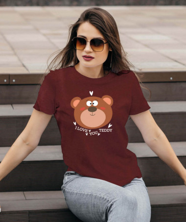 I love you teddy T-shirt Basic Donna