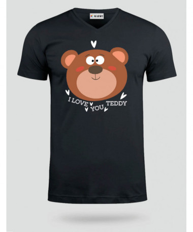 I love you teddy  T-shirt Scollo V
