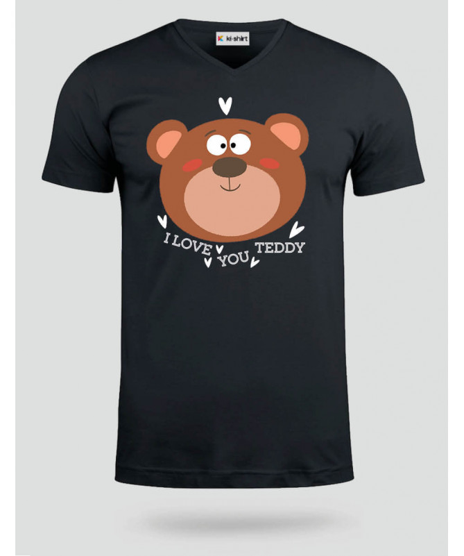 I love you teddy  T-shirt Scollo V