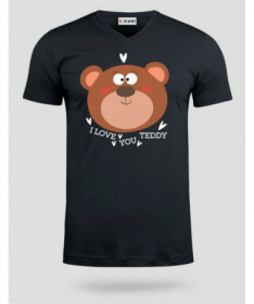 I love you teddy  T-shirt Scollo V