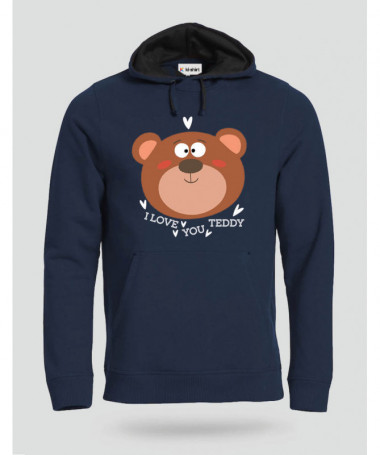 I love you teddy Felpa Premium con cappuccio Uomo