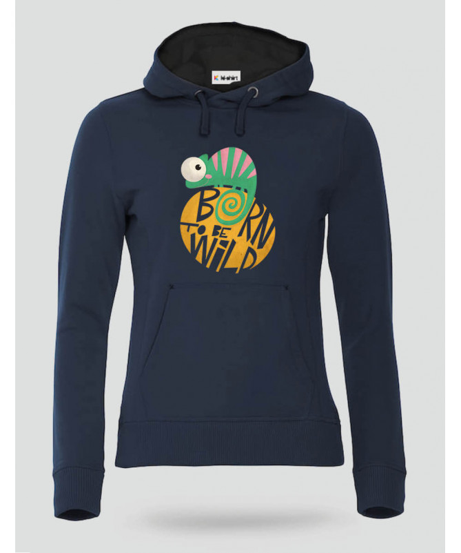 Born to be wild Felpa Premium con cappuccio Donna