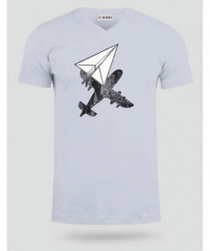 Aereo carta  T-shirt Scollo V