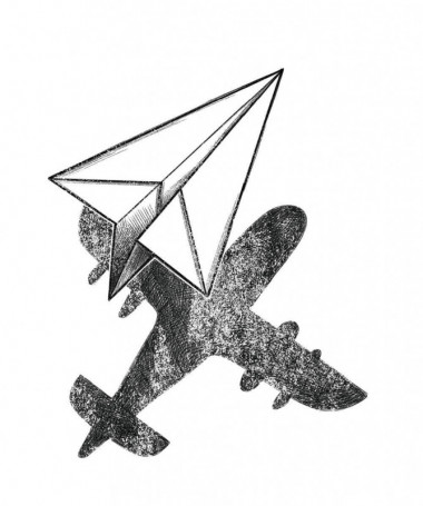 Aereo carta  T-shirt Scollo V