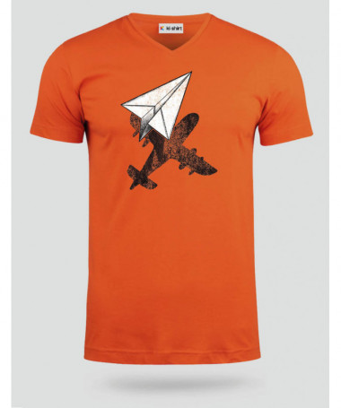 Aereo carta  T-shirt Scollo V