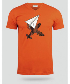 Aereo carta  T-shirt Scollo V
