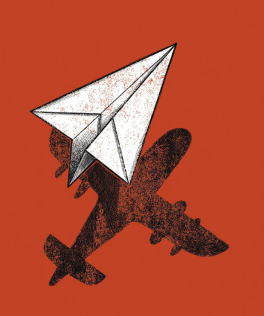 Aereo carta  T-shirt Scollo V