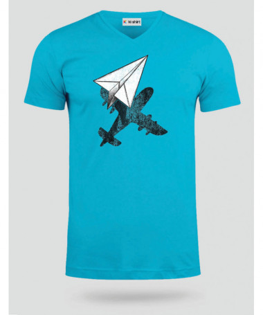Aereo carta  T-shirt Scollo V