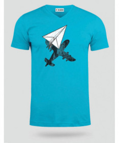 Aereo carta  T-shirt Scollo V
