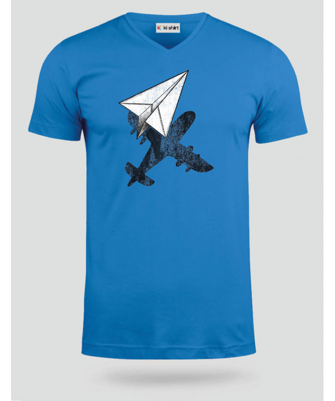 Aereo carta  T-shirt Scollo V