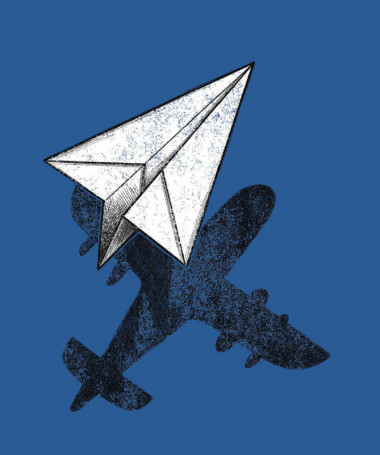 Aereo carta  T-shirt Scollo V