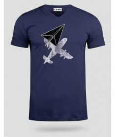 Aereo carta  T-shirt Scollo V