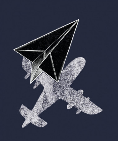 Aereo carta  T-shirt Scollo V