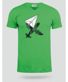 Aereo carta  T-shirt Scollo V