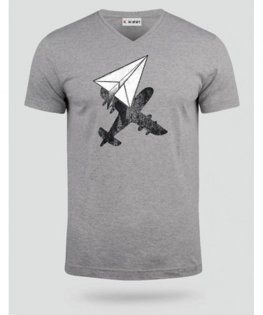 Aereo carta  T-shirt Scollo V