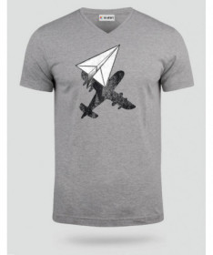 Aereo carta  T-shirt Scollo V