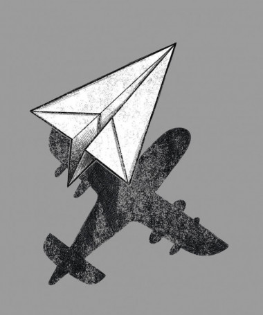 Aereo carta  T-shirt Scollo V