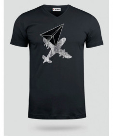 Aereo carta  T-shirt Scollo V