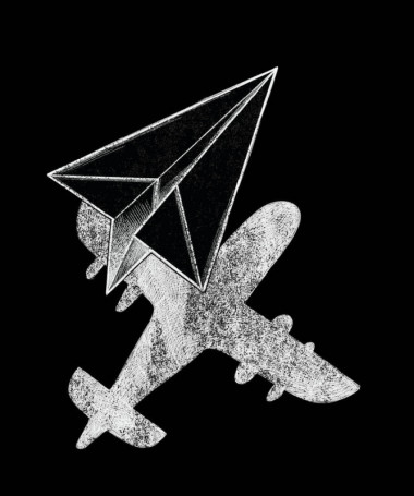 Aereo carta  T-shirt Scollo V