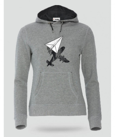 Aereo carta Felpa Premium con cappuccio Donna