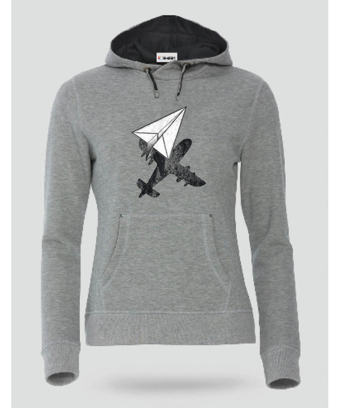 Aereo carta Felpa Premium con cappuccio Donna