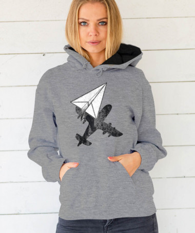 Aereo carta Felpa Premium con cappuccio Donna