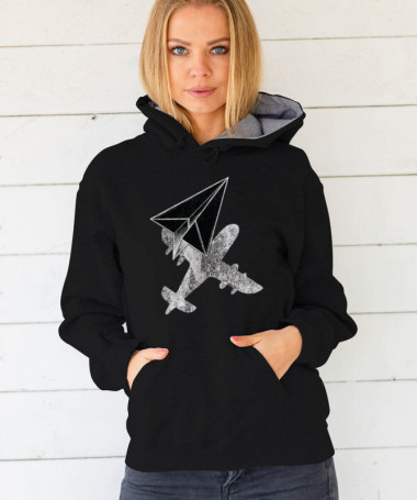 Aereo carta Felpa Premium con cappuccio Donna