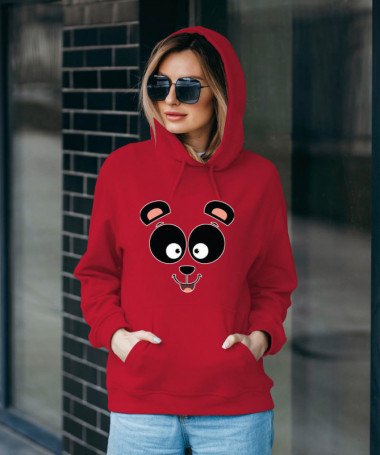 Panda Felpa Premium con cappuccio Donna