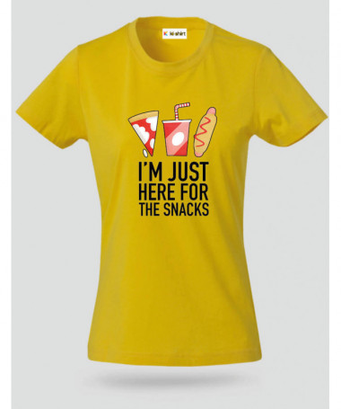 I am just here for the snacks T-shirt Basic Donna