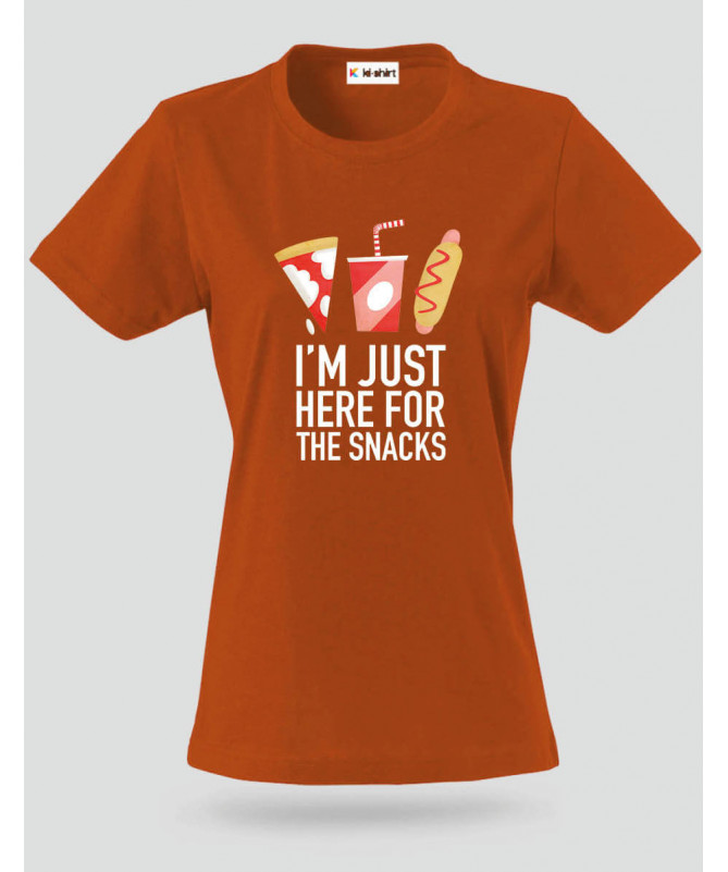I am just here for the snacks T-shirt Basic Donna