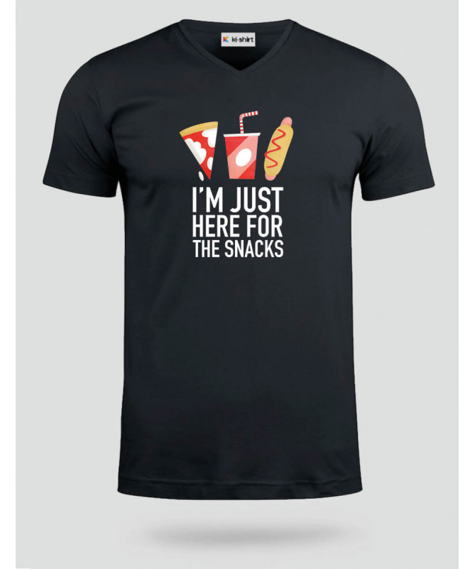 I am just here for the snacks  T-shirt Scollo V