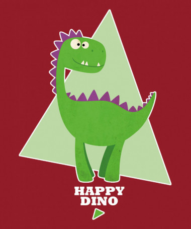 Happy dino T-shirt Basic Uomo