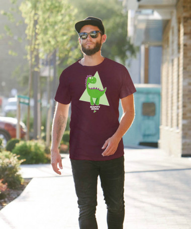 Happy dino T-shirt Basic Uomo