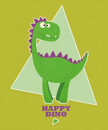 Happy dino T-shirt Basic Uomo