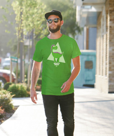 Happy dino T-shirt Basic Uomo