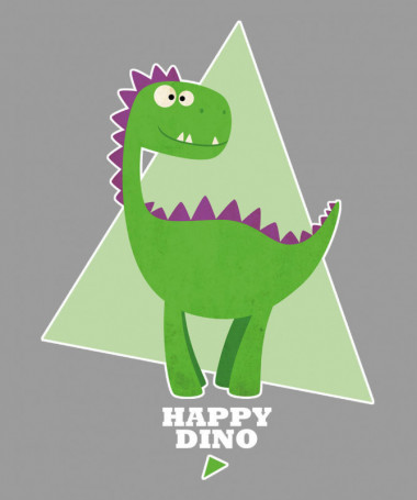 Happy dino T-shirt Basic Uomo